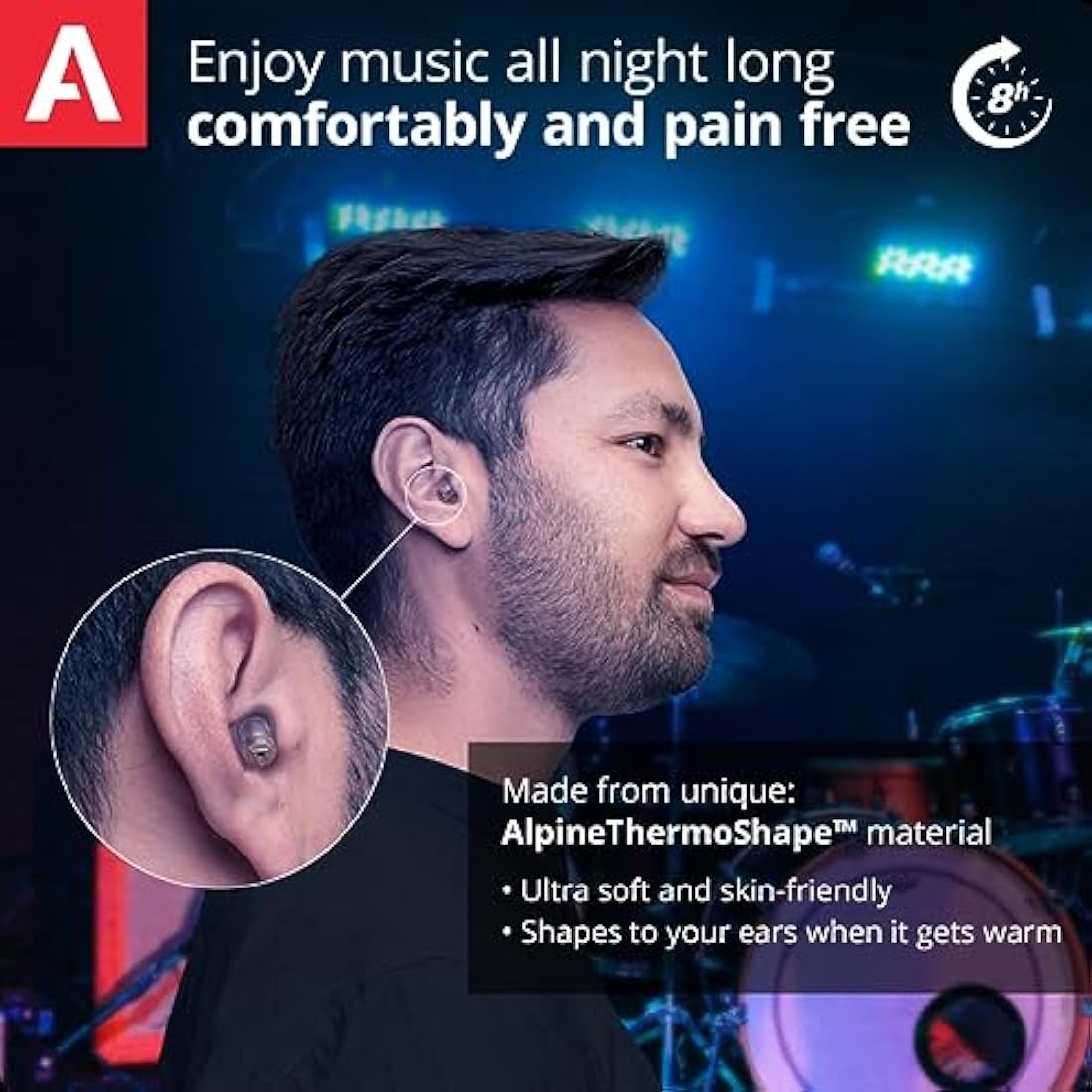 Alpine MusicSafe Pro High Fidelity Music Earplugs for Concert & Noise Reduction, 3 Interchangeable Premium Filter Sets - Professional Musicians Ear Protection - Hypoallergenic Reusable Invisible Plugs