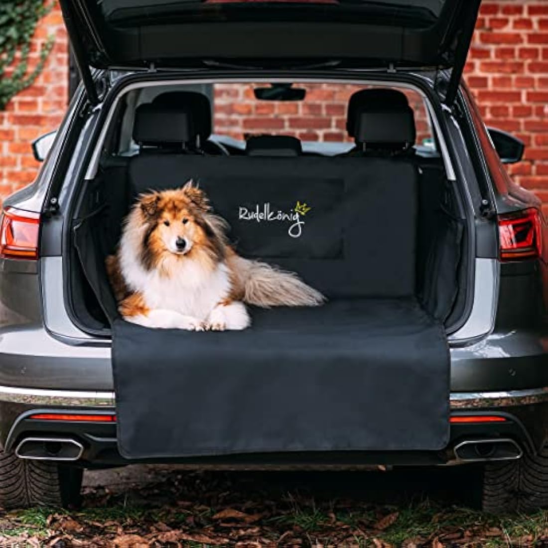 Rudelkönig car boot protector for dogs with bumper guard - Water repellent & easy to clean - Quilted car trunk cover with storage bag - Car boot liner protector