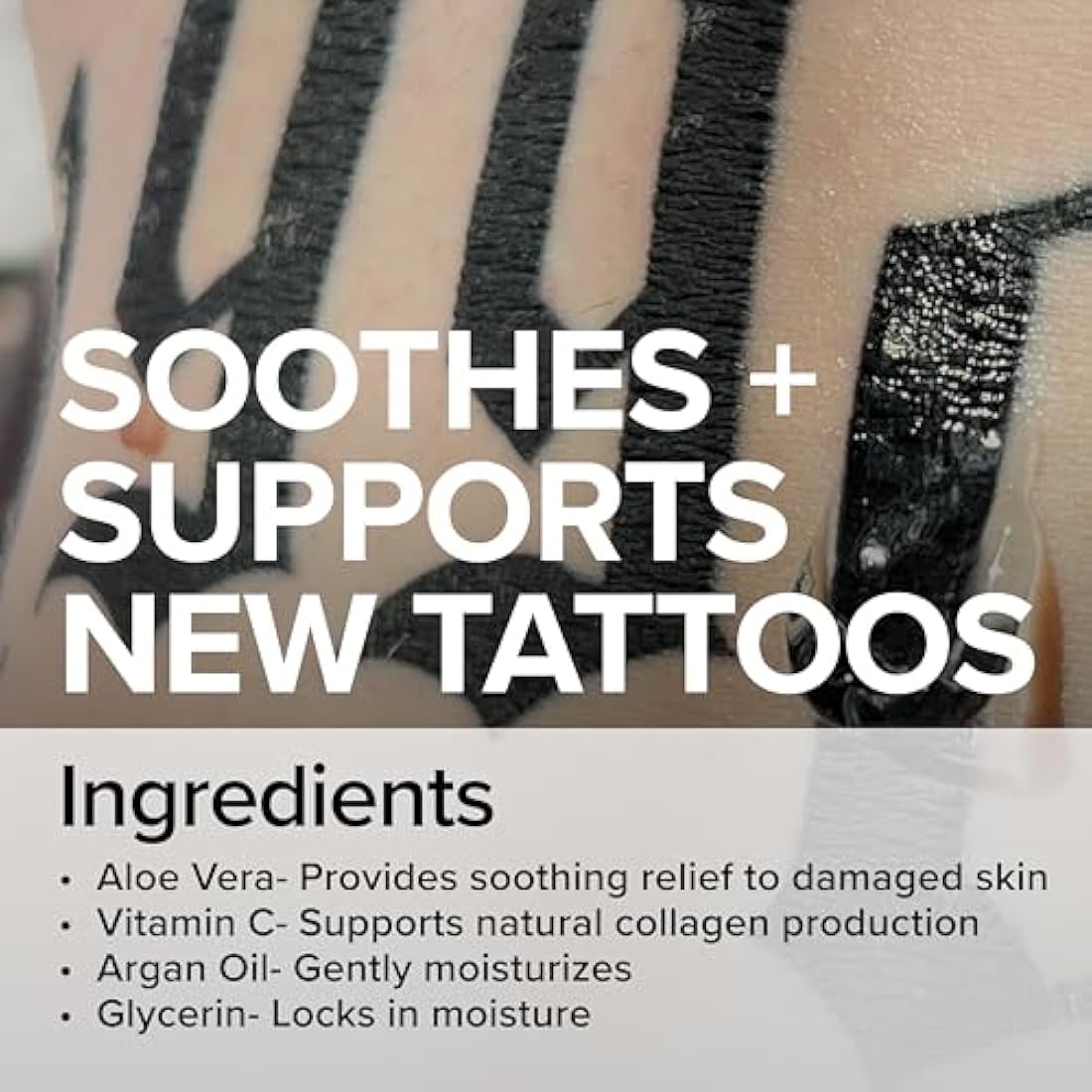 Mad Rabbit Tattoo Aftercare Soothing Gel & Moisturizer As Seen on Shark Tank - Premium Tattoo Supplies for New Tattoo Care, Anti-Itch - Tattoo Care Gel Made with Clean Ingredients