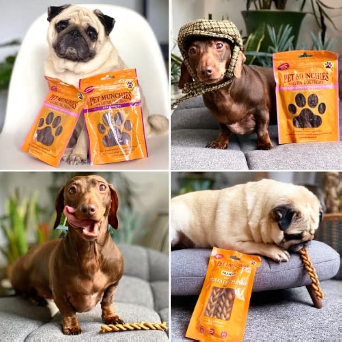 Pet Munchies Chicken Twists Dog Treats, Premium Grain Free Dental Sticks with Natural Real Meat, Low in Fat and High in Protein 80g (Pack of 8)
