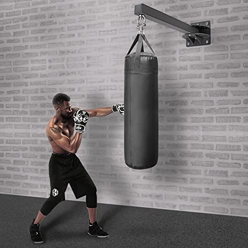 BeneLabel Punch Bag Bracket, Boxing Bag Wall Stand Frame Heavy Duty Speed Bag Hanger Silent Rotation 61cm Length with Adjustable Angel for Boxing
