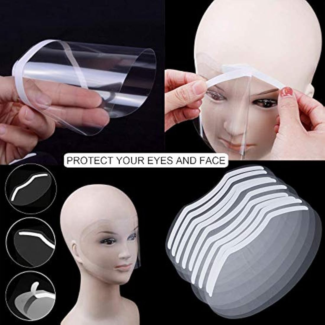 LWBTOSEE Disposable Plastic Eye Shield,for Microblading, Permanent Makeup,Eyelash Extensions, Eyes Cataract Surgery, Eyelid Blepharoplasty Aftercare-50pcs/pack