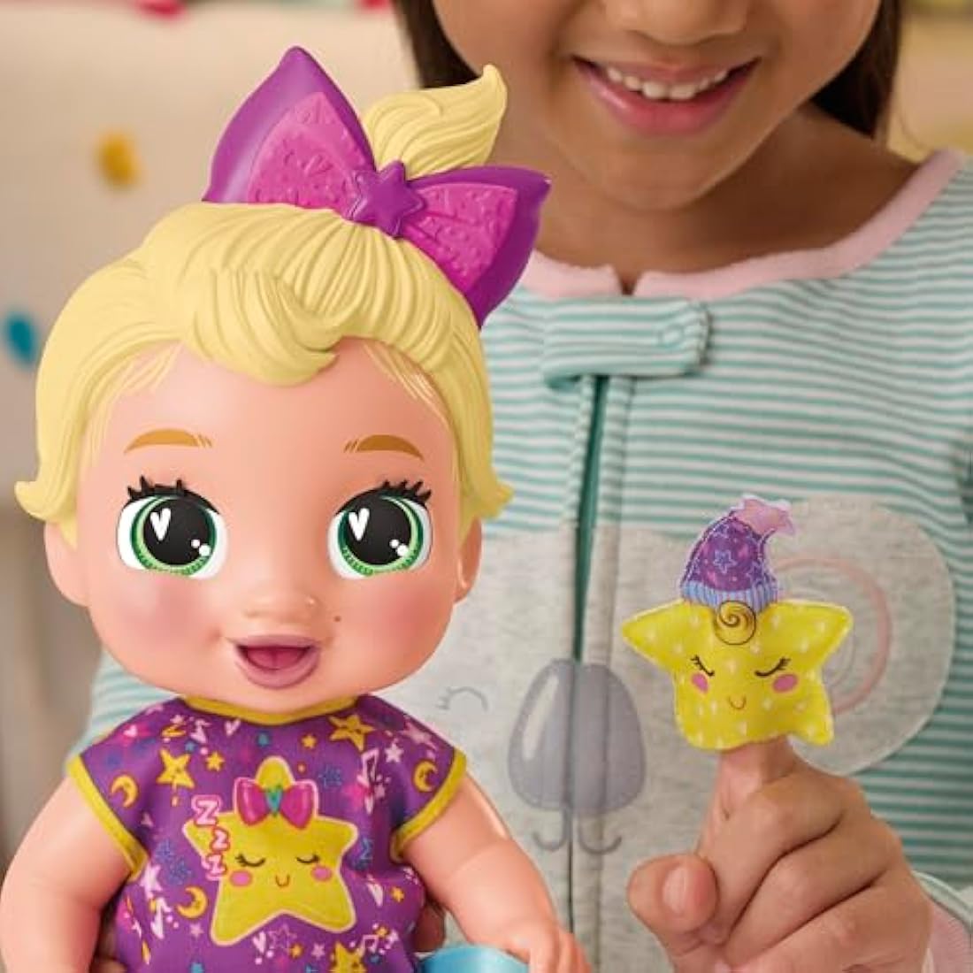 Baby Alive Lil Dreamer LaLa GooGoo Sleepy Baby Doll Set, Blonde Hair, Fun Sleepover Theme, Preschool Toys for Girls & Boys 3 Years & Up