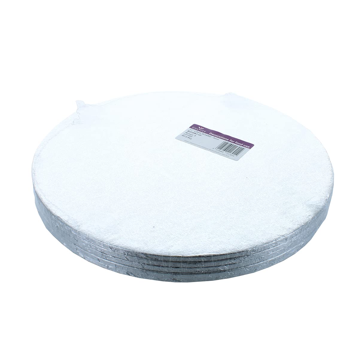 Culpitt 5mm Thick Round Silver Cake Board, Strong Round Cake Board, 5mm Thick, Pack of 5-14 inch