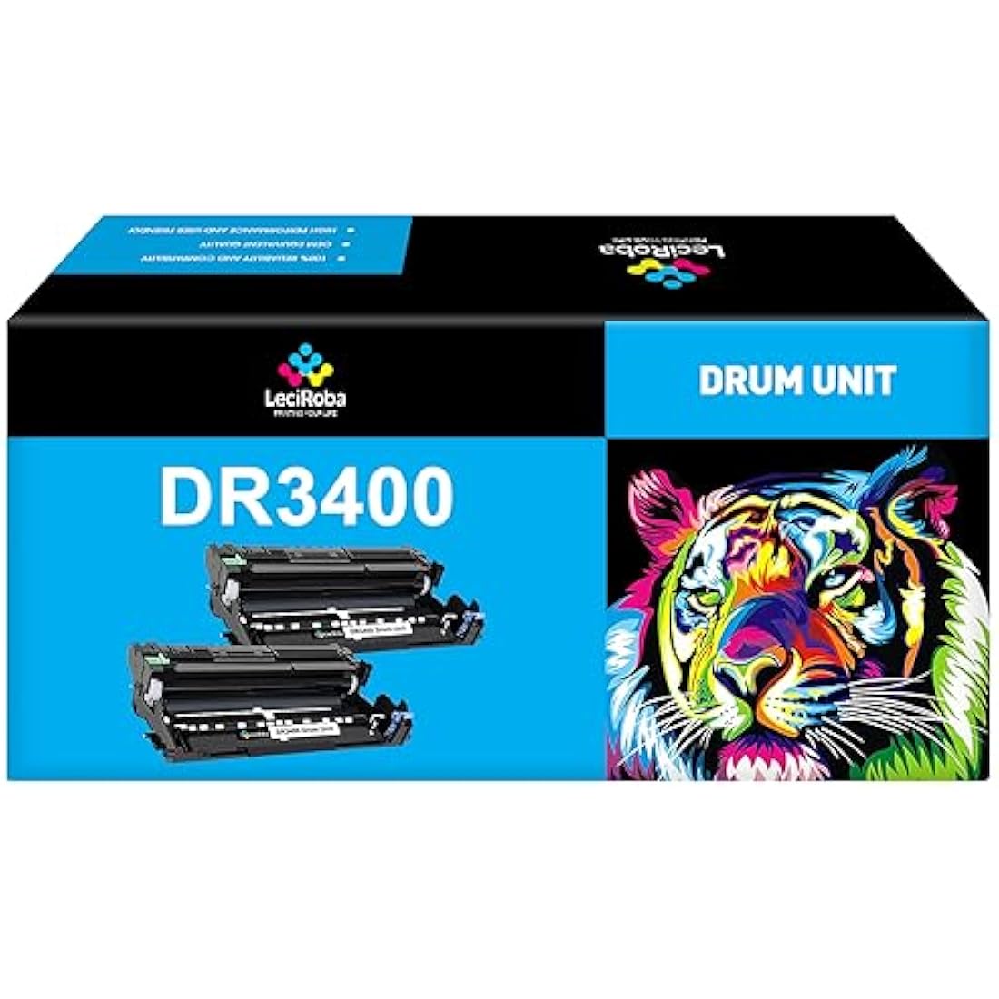 LeciRoba DR3400 Drum Unit for Brother DCP-L5500DN L6600DW HL-L5000D L5100DN L5100DNT L5200DW L6250DN L6300DW L6300DWT L6400DW L6400DWT MFC-L5700DN L5750DW L6800DW L6800DWT L6900DW (2-Pack)