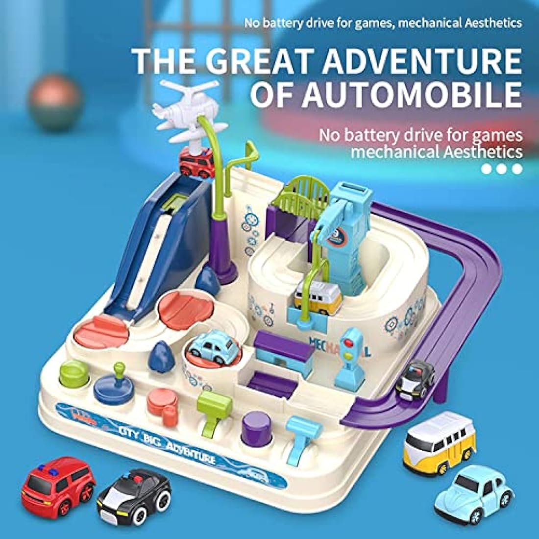 TODARRUN Car Adventure Toys,Cars Race Track Toys with 4 Toy Vehicle,Preschool Educational & Interactive Toy for Toddlers 3 4 5 6 7 8 Year Old Boys Girls