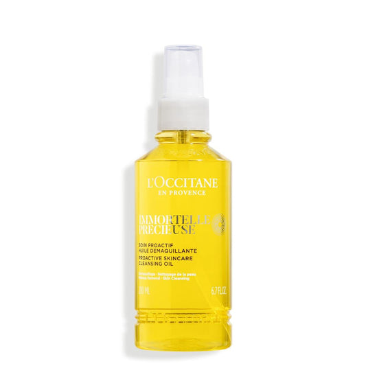 L'OCCITANE Immortelle Precious Cleansing Oil 200ml | Vegan & 95% Readily Biodegradable | Natural Alternative to Retinol | Luxury & Clean Beauty Make