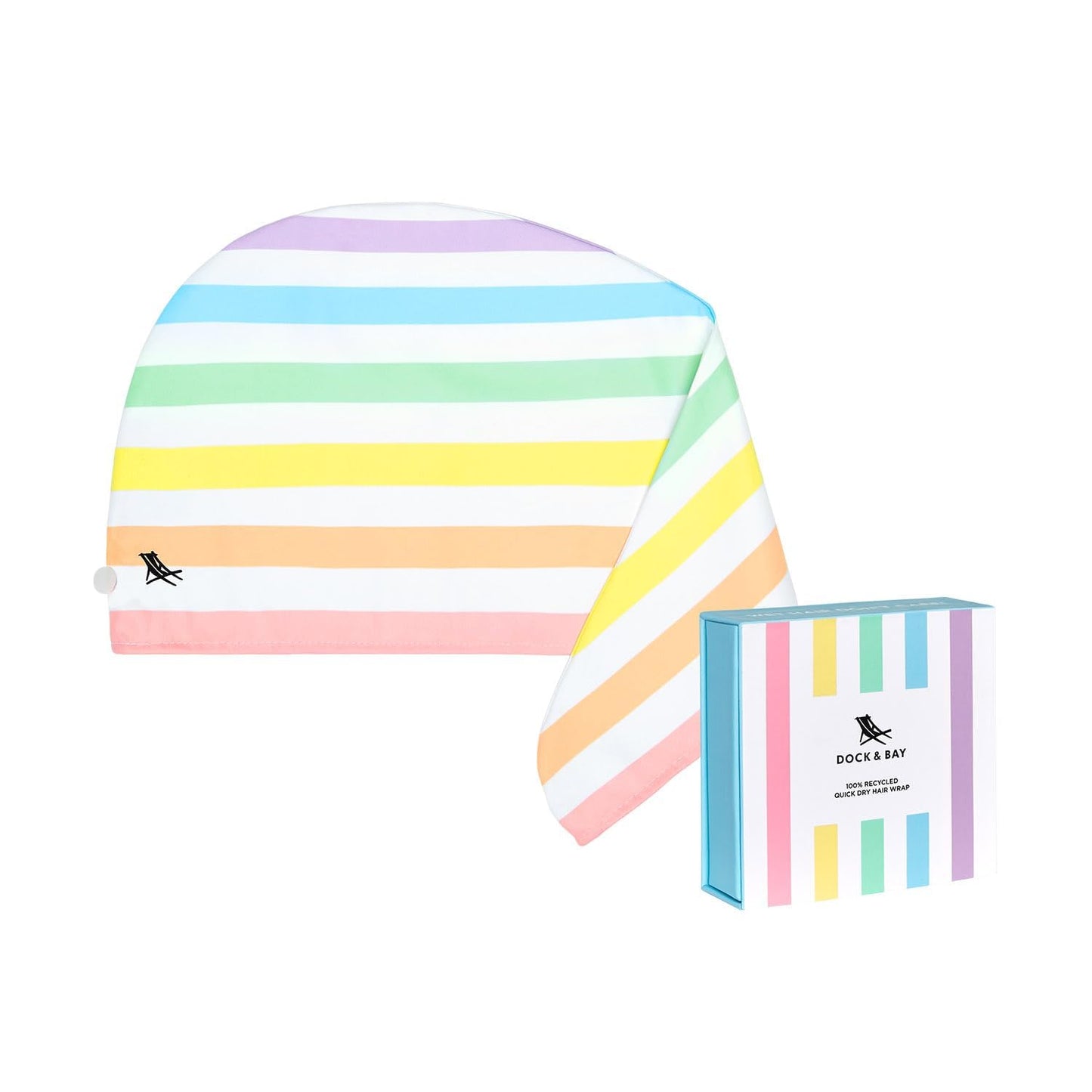 Dock & Bay Turban Hair Towel - For Home & the Beach - Super Absorbent, Quick Dry - Unicorn Waves