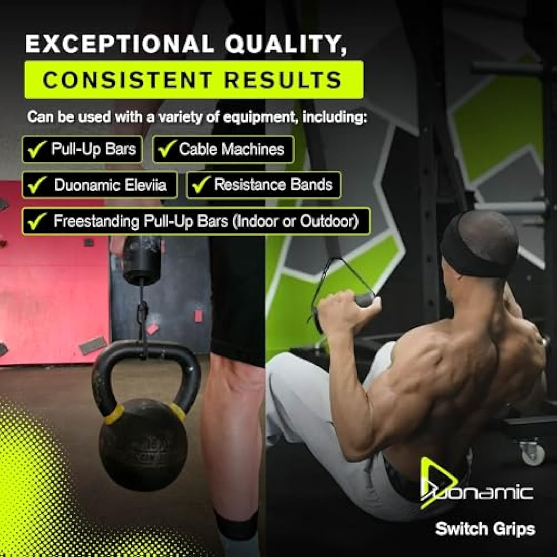Duonamic Eleviia Neutral Grip Pull up Handles - Portable Pull up Bar for Travel, Workplace or Home - Pull up Bar Doorway - Pull up Grips - Perfect for Calisthenics Enthusiasts, Gymnasts & Climbers