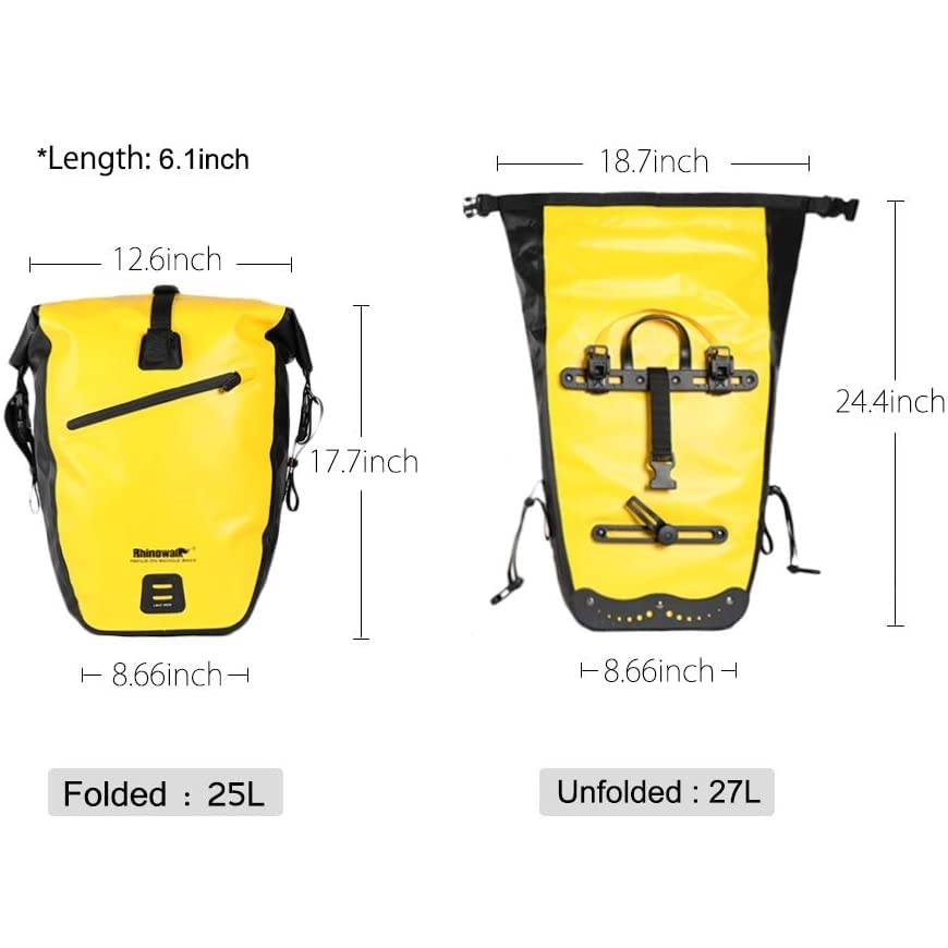 Rhinowalk Bike Bag Waterproof Bike Pannier Bag 27L,(for Bicycle Cargo Rack Saddle Bag Shoulder Bag Laptop Pannier Rack Bicycle Bag Professional