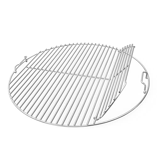 onlyfire Stainless Steel Cooking Grate,BBQ Grill Grate With Single Side Opening with Detachable Handle,for Weber 22-Inch Charcoal Grill