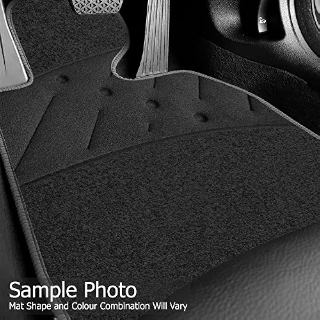 Car Mats FOR Vauxhall Corsa F (non-electric) 2019+ Charcoal Carpet & Black Ribbed Trim & Black Full Width Heel Pad [SAPP-2466]