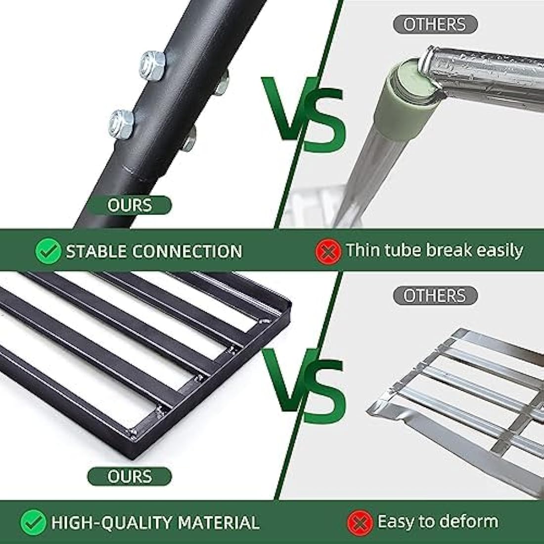 Byhagern Lawn Leveling Rake 114×25cm - Heavy Duty Lawn Leveller - stainless steel pole with a handle for less effort Lawn Lute, Levelawn Tool for Garden, Golf Course, Farm, Backyard