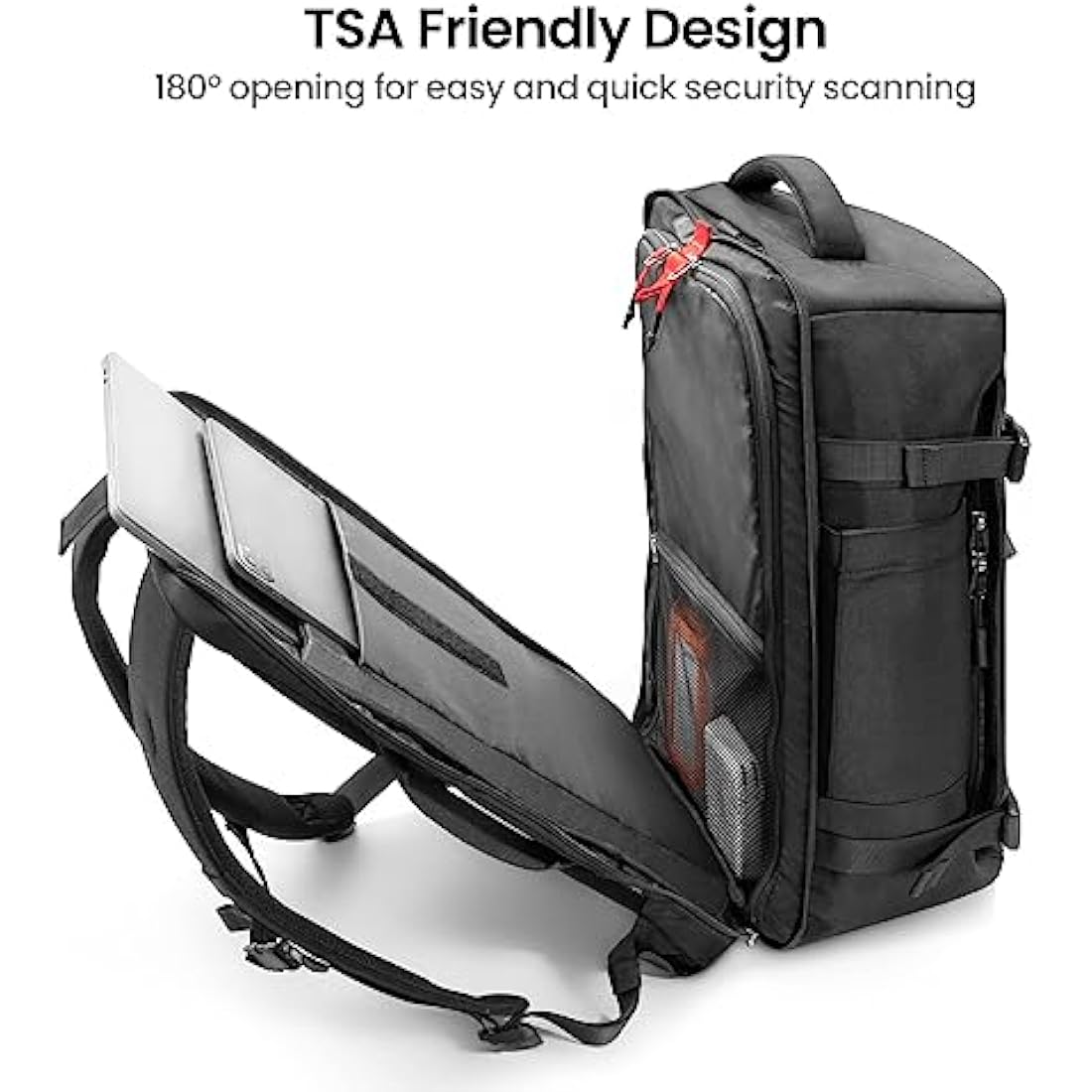 tomtoc Travel Backpack 40L, TSA Friendly Flight Approved Carry-on Luggage Hand Water-resistant Lightweight Business Rucksack, Durable Large Weekender Bag Daypack Fits 17.3 Inch Laptop, PFAS Free