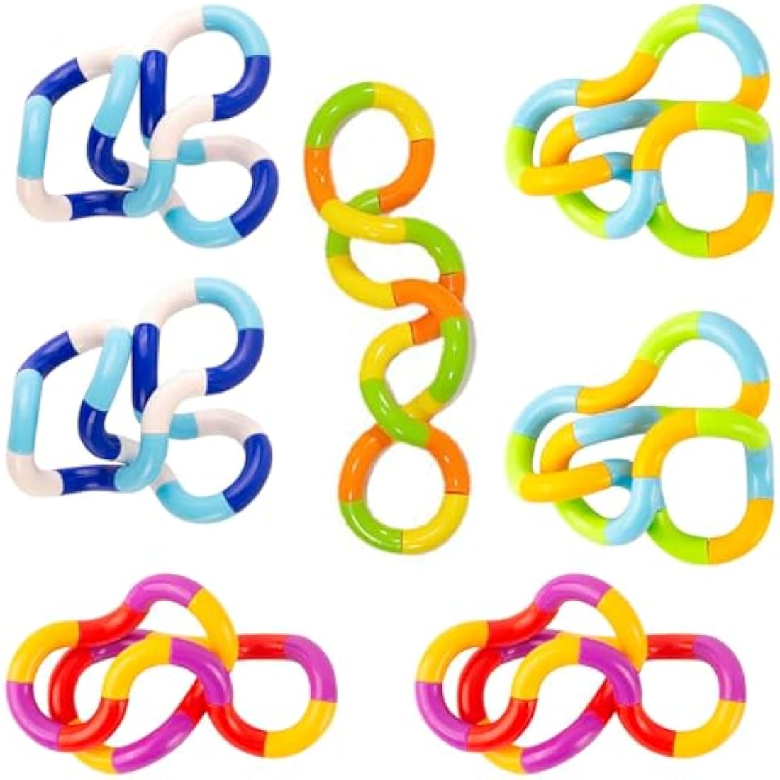 BAIYSFFG Tangle Fidget Toy 7 PCS Twisty Fidget Toy Stress Relief Stim Silent for Kids and Adults