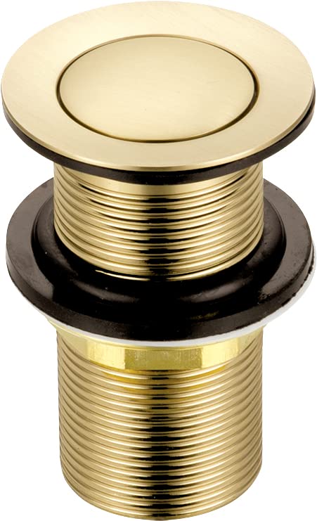 Xcel Home Brushed Gold Unslotted Basin Waste | Click Clack Replacement Pop Up Brass Polished Bathroom Sink Plug