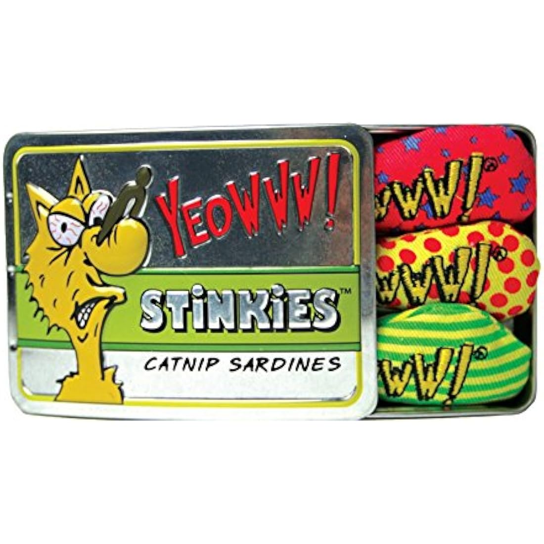 YEOWWW,Multi - 3 stinkies catnip sardines in can - 1 piece, All Breed Sizes