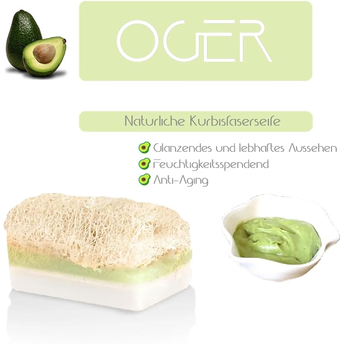 Oger Natural Pumpkin Fibre Soap 110 g - Style Set of 4