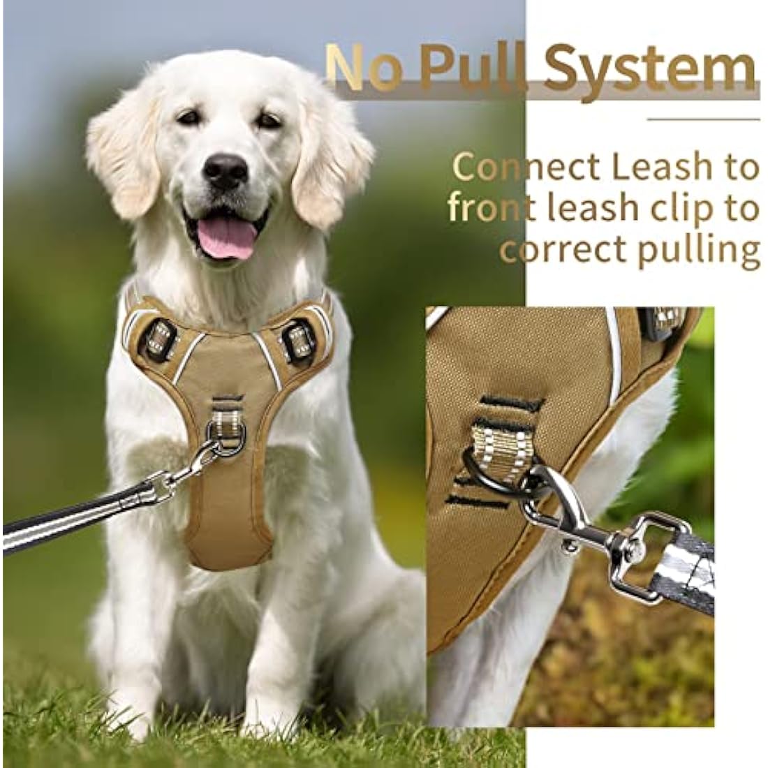 HEELE Dog Harness Small No Pull with Soft Handle Reflective Puppy Harness Adjustable, Black, XS