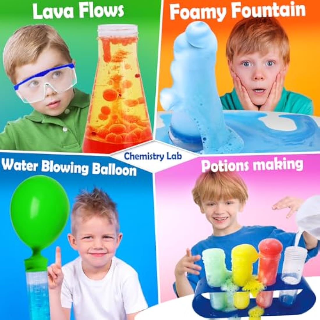 UNGLINGA 60+ Science Experiments Kits for Kids, Boys Girls Toys Gifts Science Lab Activities Educational Project with Chemistry Set, Erupting Volcano