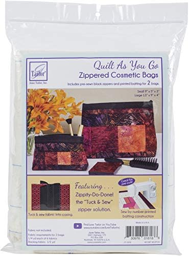 June Tailor Quilt As You Go Cosmetic Bags 2/Pkg-Black