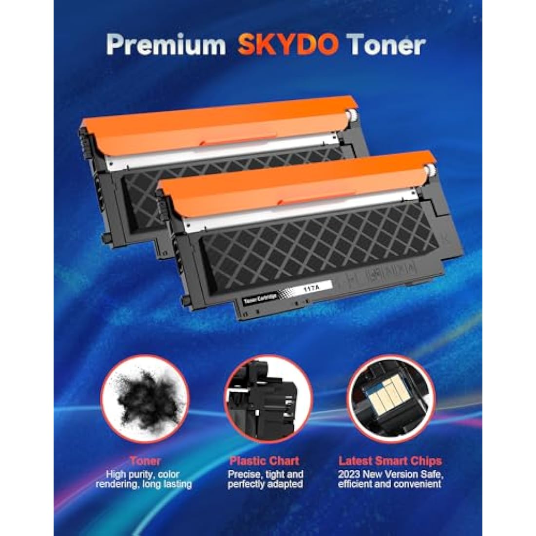 Skydo 117A Toner Cartridges Compatible for HP 117A Toner W2070A W2071A W2072A W2073A for HP Color Laser MFP 178nw 179fnw 150nw 150a 178nwg 179fwg Printer (Black, Cyan, Magenta, Yellow)