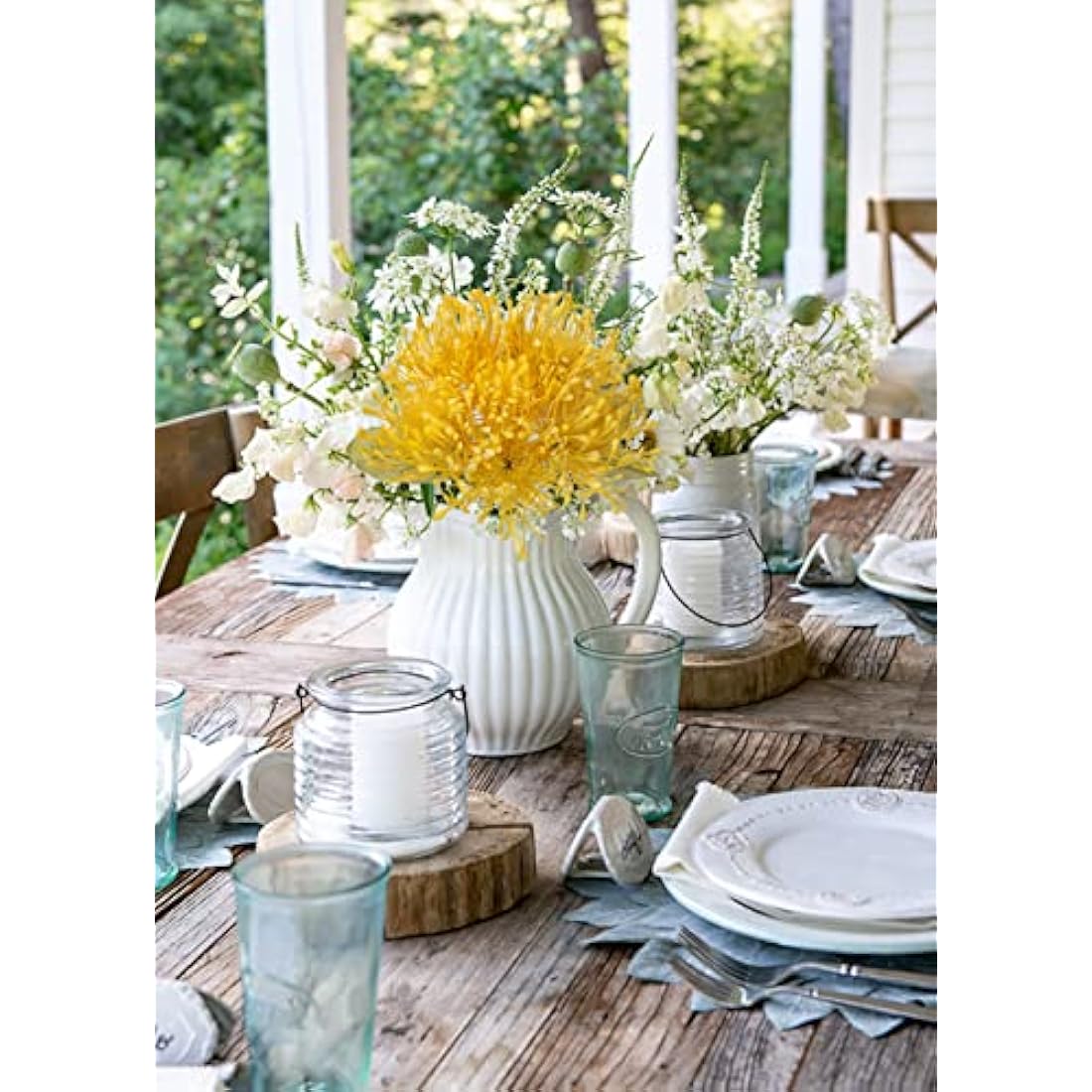 Briful 6 PCS Artificial Chrysanthemum Flowers Yellow Artificial Flowers Spider Mum Fake Flowers Pick Artificial Spider Mum Flowers for Floral Arrangment Wedding Bouquet Home Bathroom Decor