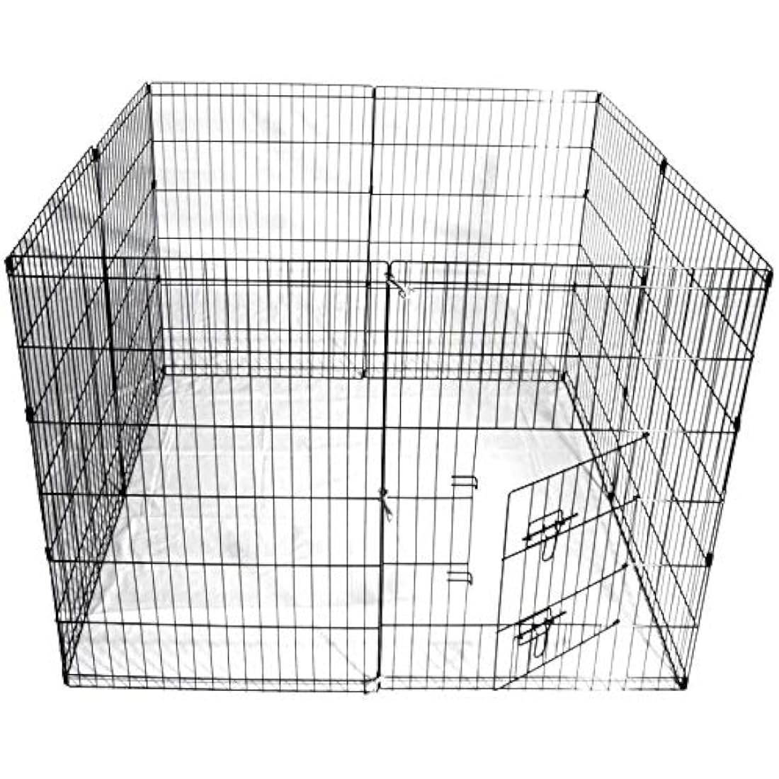 UNDERDOG 8 Panel Playpen Suitable for Dogs/Puppies/Cats & Rabbits foldable ideal for Indoor/Outdoor use puppy play pen (91cm, Black)