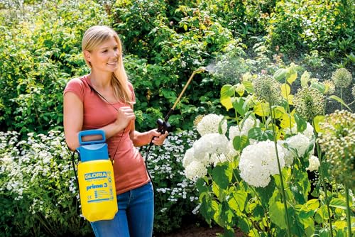 GLORIA Prima 3 Pressure Sprayer | Garden Sprayer | 3 Litre Capacity | Adjustable Brass Nozzle | Compact for the Small Garden
