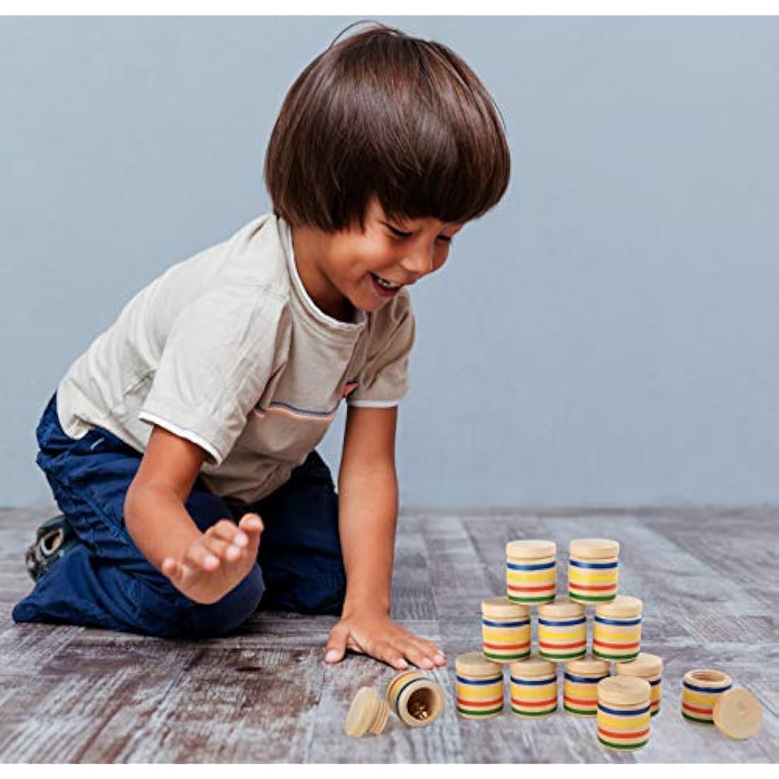 small foot 6766 sensory game "hearing memory" made of wood, 12 wooden boxes, 6 x 2 pairs, memo with sound instead of pictures, from 3 years on