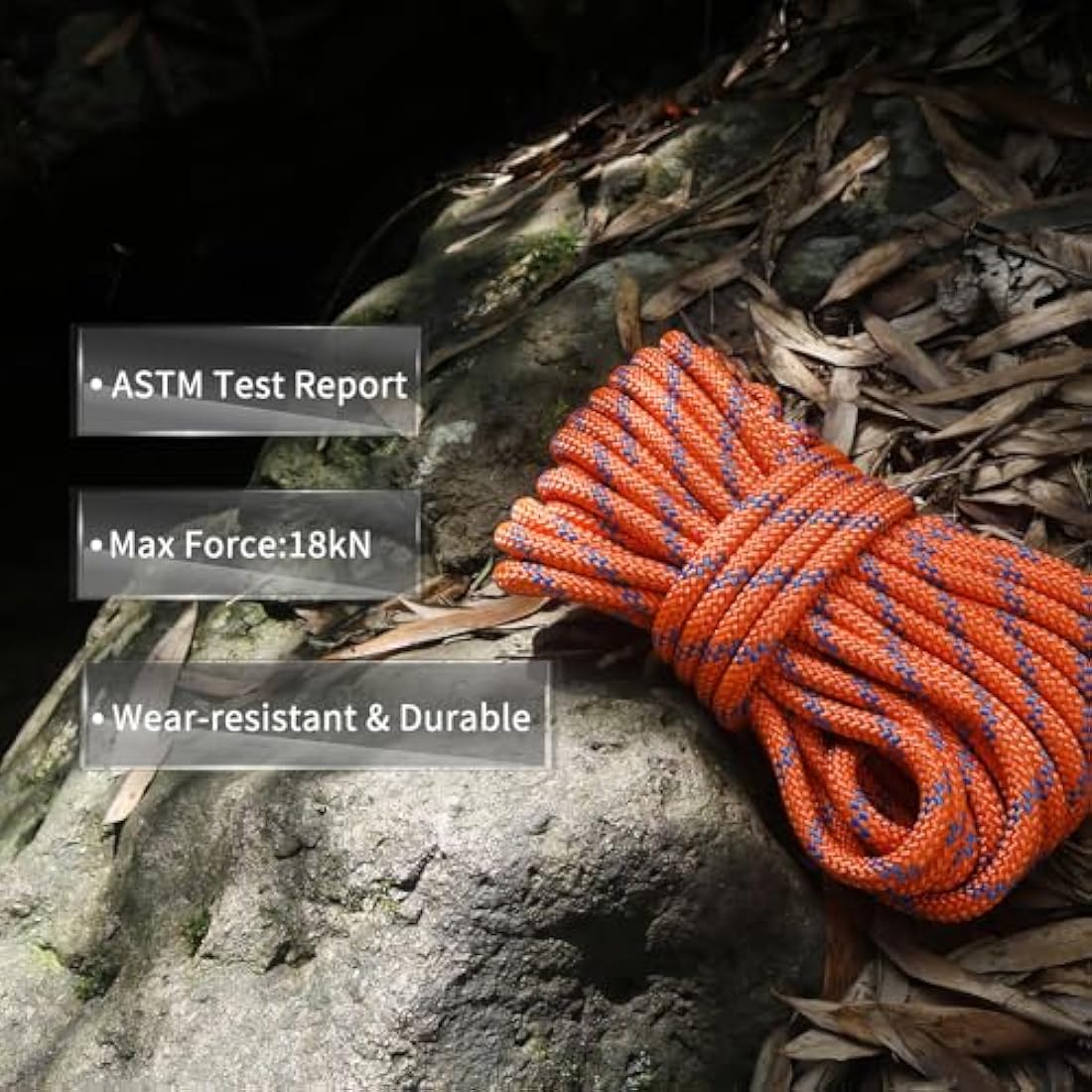 NewDoar Outdoor Rope 14KN/18KN 8mm/10mm High Strength Accessory Cord Rope Double Braid Multifunctional Cord for Camping, Hiking, Fishing, Hauling Loads, Hammocks,Tents