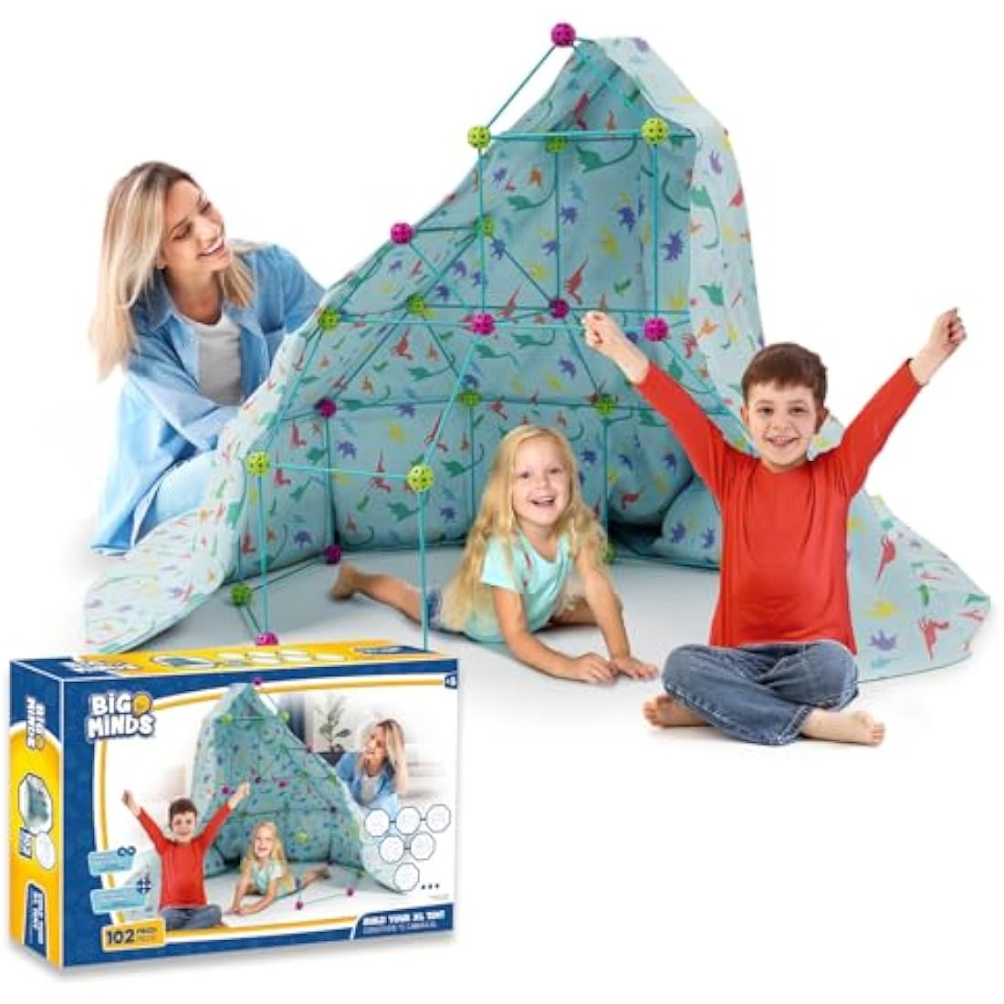 Den Building Kit XL | Fort Building Kits For Kids | Construction Toys Stem 102 Pieces | Tent For Kids Girls And Boys Toys Age 5 | Outdoor Toys | Garden Games | 5 Year Old Girls Gifts |