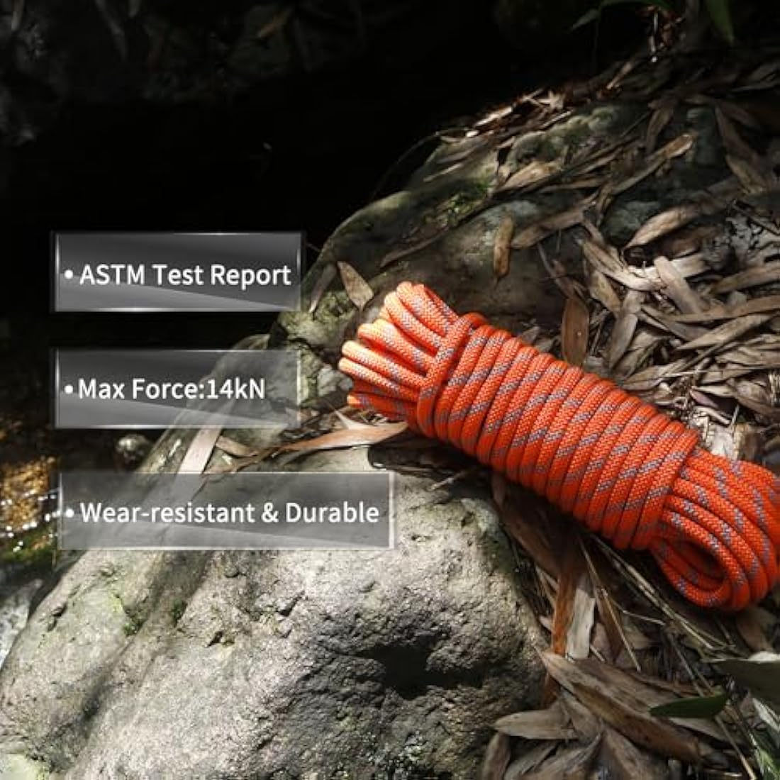 NewDoar Outdoor Rope 14KN/18KN 8mm/10mm High Strength Accessory Cord Rope Double Braid Multifunctional Cord for Camping, Hiking, Fishing, Hauling Loads, Hammocks,Tents