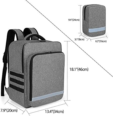 Trunab Emergency Medical Backpack Empty, First Responder Trauma Bag with Detachable Side Pockets and Anti-Slip Bottom for EMT, Paramedic, Nurses, Tactical Medics, Home Care, Bag Only