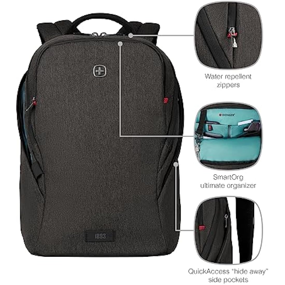 Wenger MX Light Laptop Backpack with Tablet Compartment, Notebook up to 16 Inches, Tablet up to 10 Inches, Organiser, Women, Men, Office, Business, Travel, University