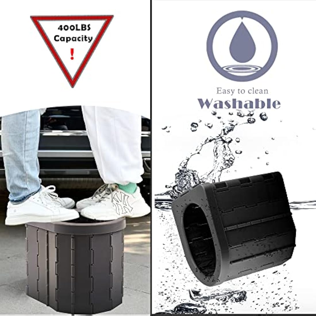 KINSPORY Portable Toilet, Outdoor Camping Toilet Fishing Toilet Campervan Toilet Collapsible Toilet Bucket Portable Loo Camping Loo Camping WC
