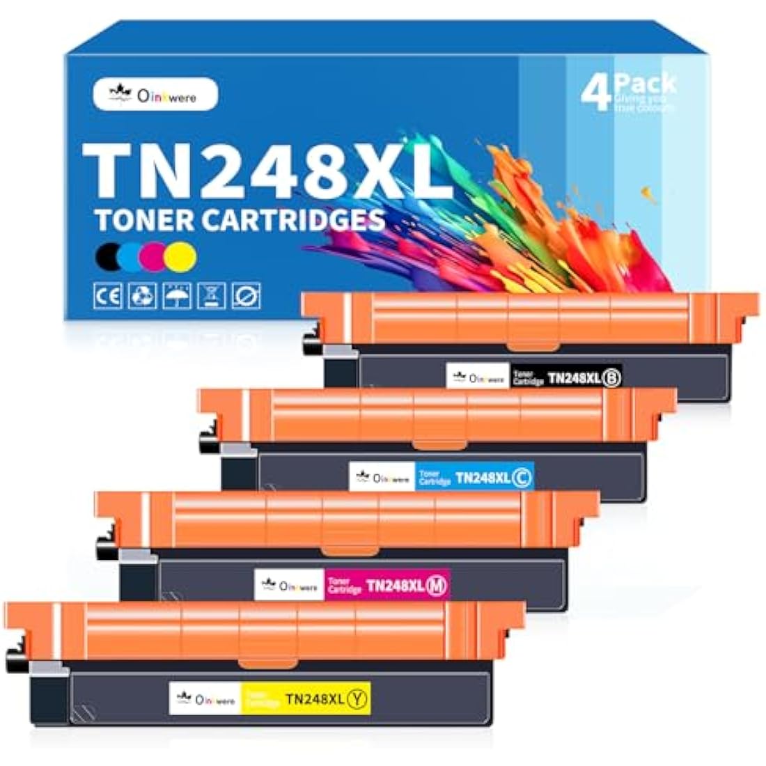 OINKWERE TN248 TN248XL Toner Cartridge Compatible with Brother TN248XL toner TN-248 TN248XLBK for Brother MFC-L3740CDWE L3740CDW L8390CDW HL-L3220CWE L8240CDW DCP-L3520CDWE L3520CDW L3560CDW (4 Pack)
