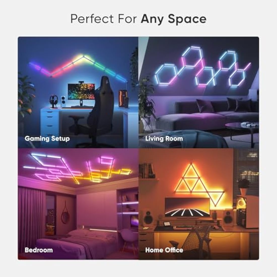 Nanoleaf Lines 60 Degrees Starter Kit, 15 Smart Light Bars LED RGBW - Backlit Modular Wi-Fi Colour Changing Wall Lights, Music & Screen Sync, Works with Alexa Google Apple Homekit, Room Decor