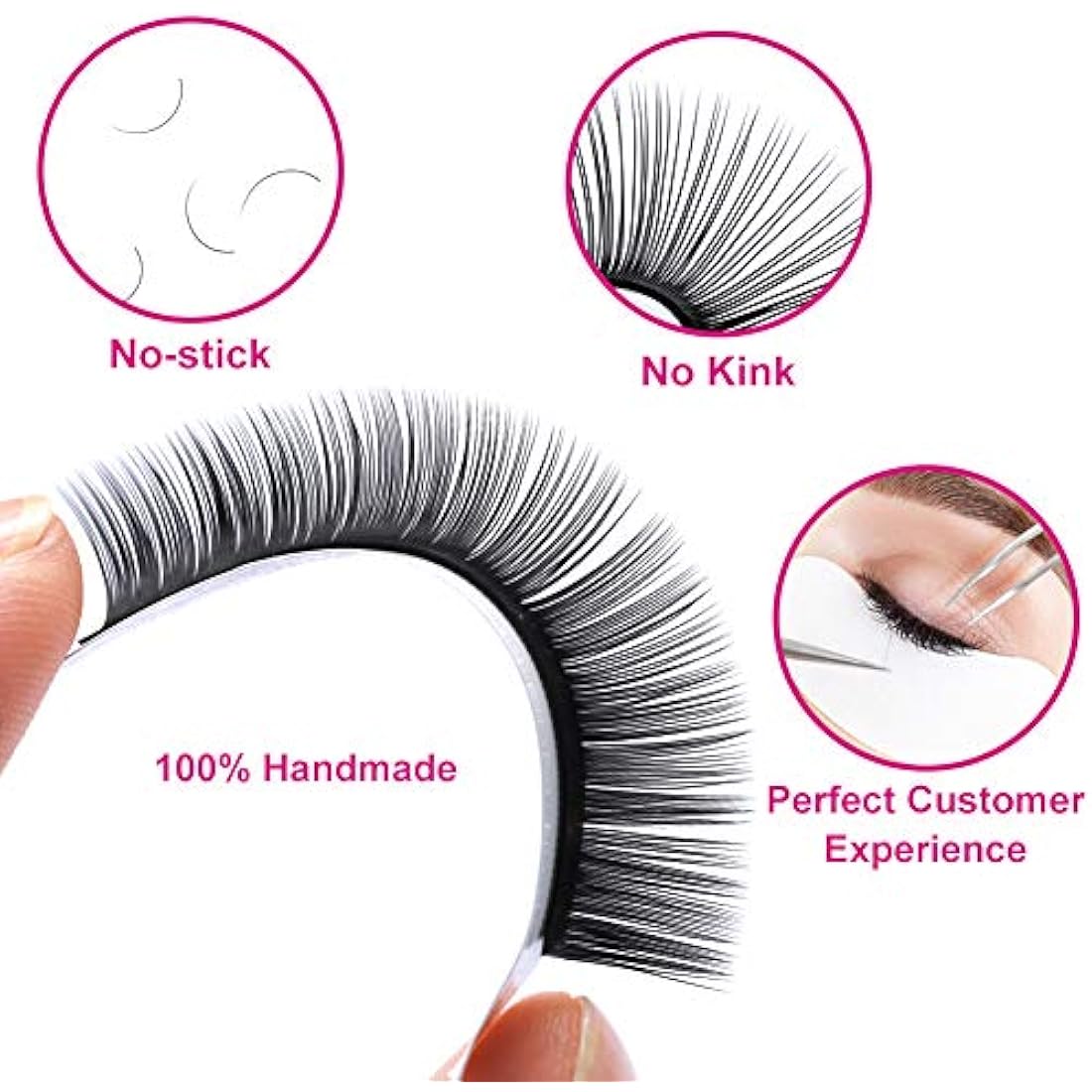 Fadlash Individual Classic Eyelash Extension 0.20mm D Curl 8-14mm Mixed Tray 1:1 Matte Black Professional Classic Individual Lashes