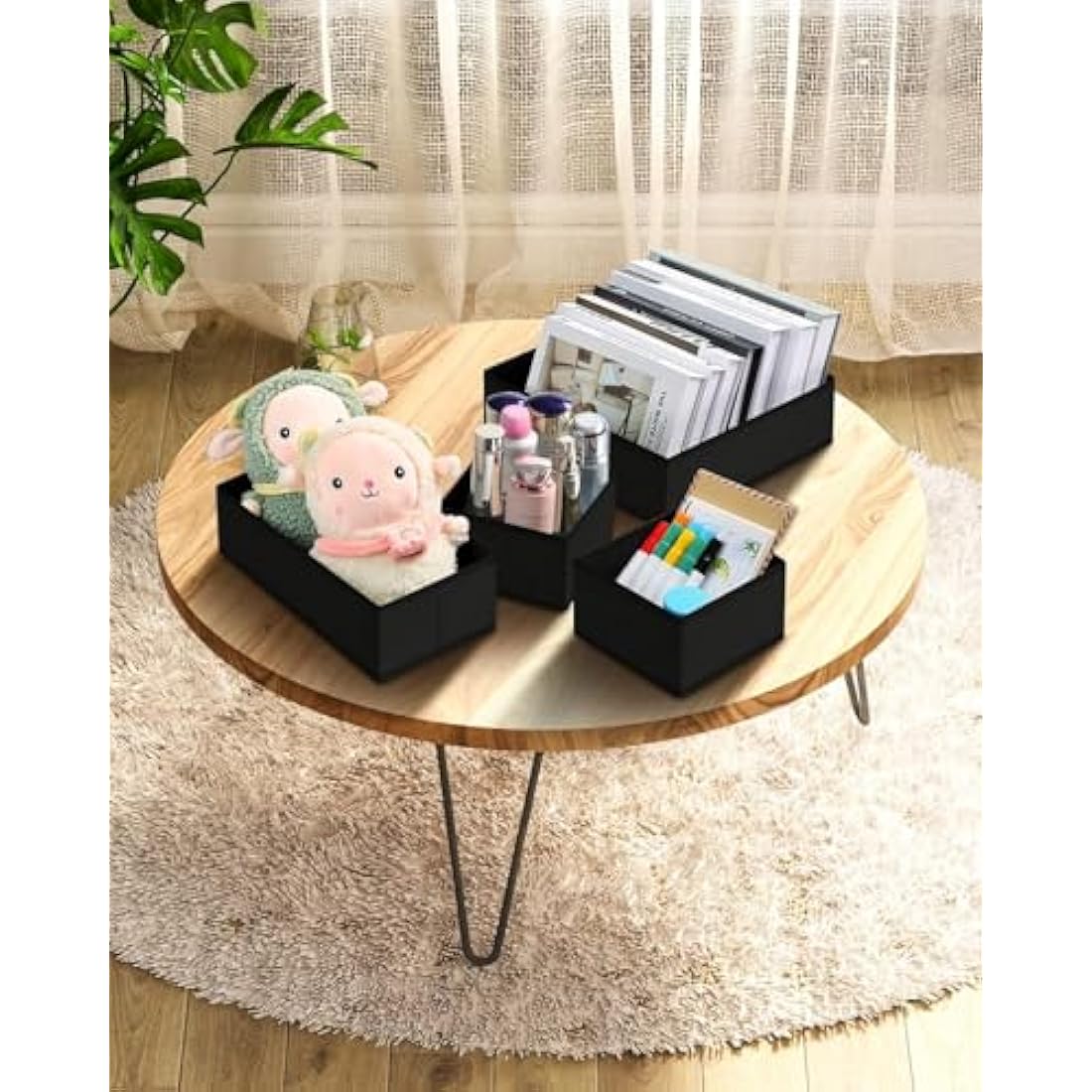 DIMJ 12 Pack Drawer Organisers Foldable Storage Box Fabric Drawer Dividers Wardrobe Storage Organiser Storage Cubes for Bras, Socks, Underwear, Ties, Scarves, Cosmetics