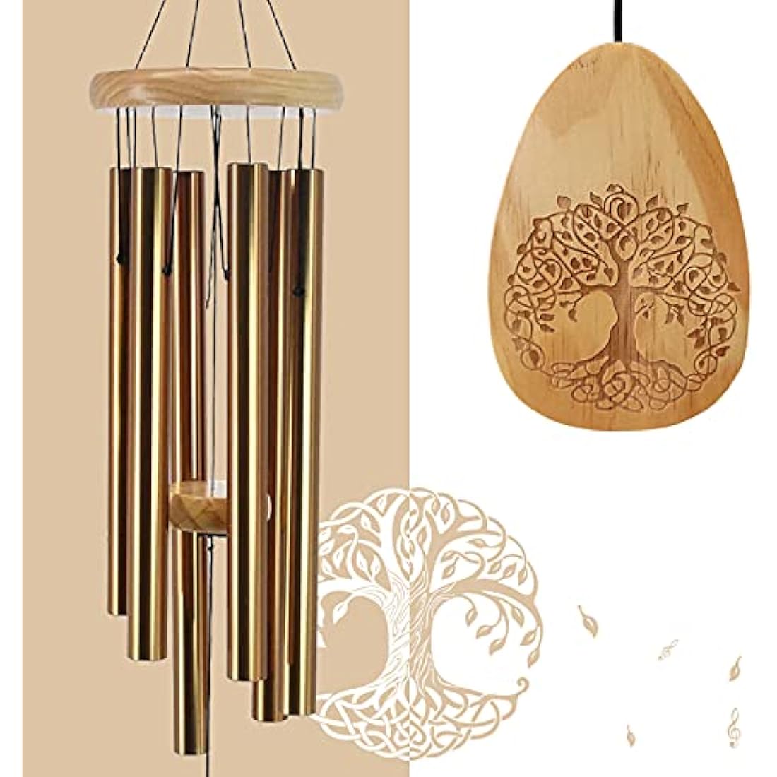 Astarin Sympathy Wind Chimes for Outside Deep Tone, Memorial Wind Chime for Loss of Loved One, in Memory Wind Chimes Outdoor as Bereavement Memorial Gifts for Mom Dad(30 Inch Bronze)