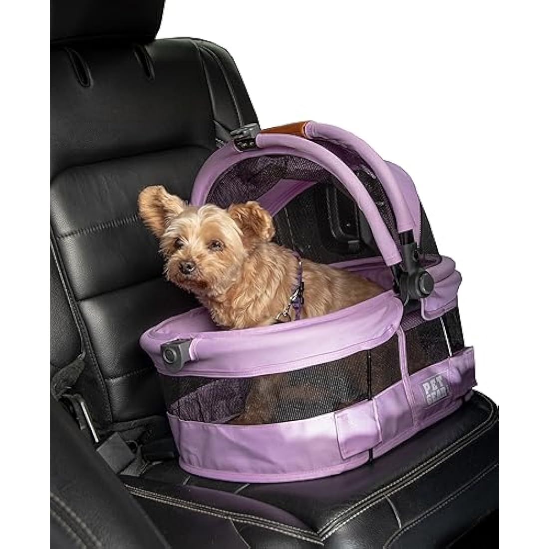 Pet Gear View 360 Ultra Lite Pet Safety Carrier & Car Seat for Small Dogs & Cats Push Button Entry, 15", Larkspur
