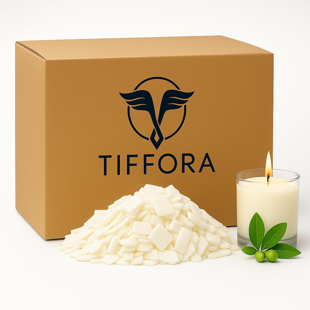 Tiffora Pure Soy Wax Flakes 100% Natural, 1kg to 20kg, Melting Point 48-50?C, for Candles, DIY Soaps & Melts (10, Kilograms)