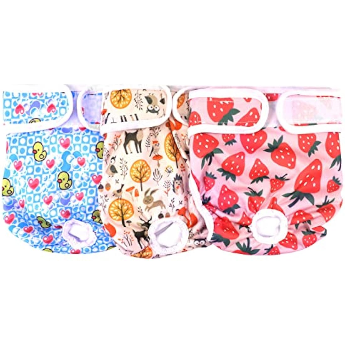 Medo3 Packs Reusable Dog Nappies, Super Absorbent Washable Dog Diapers Puppy Sanitary Wraps Panties for Female Pet Incontinence and Long Travels 30-40 cm/11.8-15.7 inch (S), pink+blue+yellow