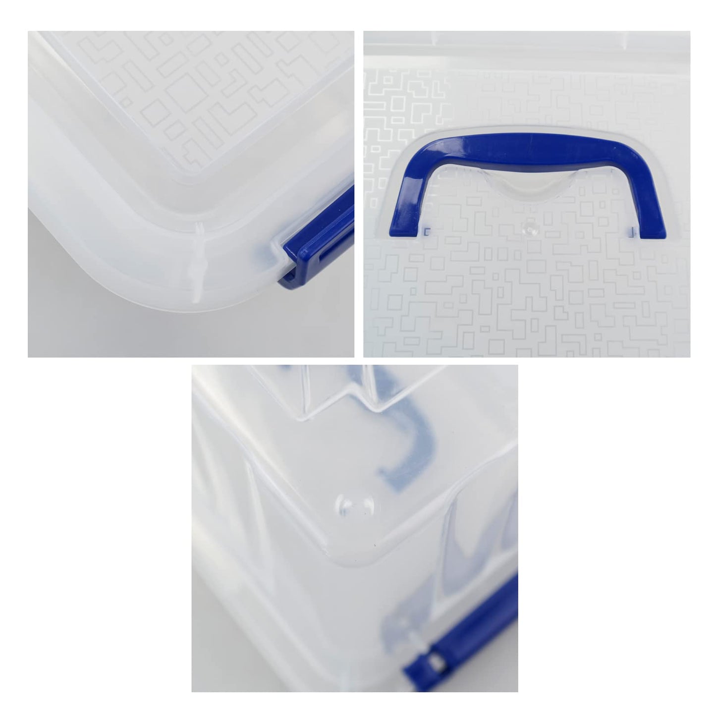 Vareone 6-Pack 7 L Storage Boxes, Plastic Latch Box with Lid/Handle, Clear