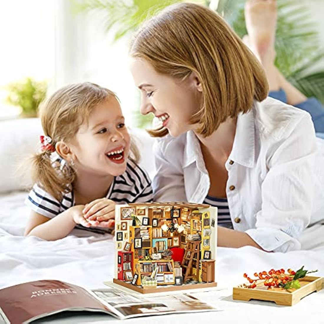 Rolife DIY Miniature Dollhouse Kits Books Store Wooden Dollhouse Model Creative Gifts For Kids, Teens and Adults