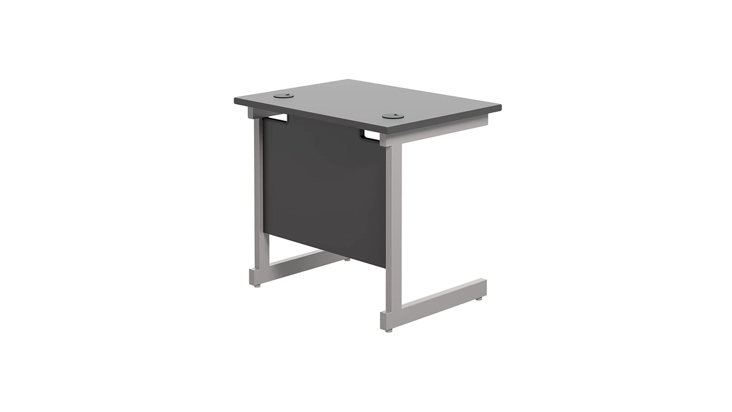 Office Hippo Heavy Duty Rectangular Cantilever Desk, Home Office Table With Integrated Cable Ports, PC Desk for Work or Home, 5 Yr Warranty