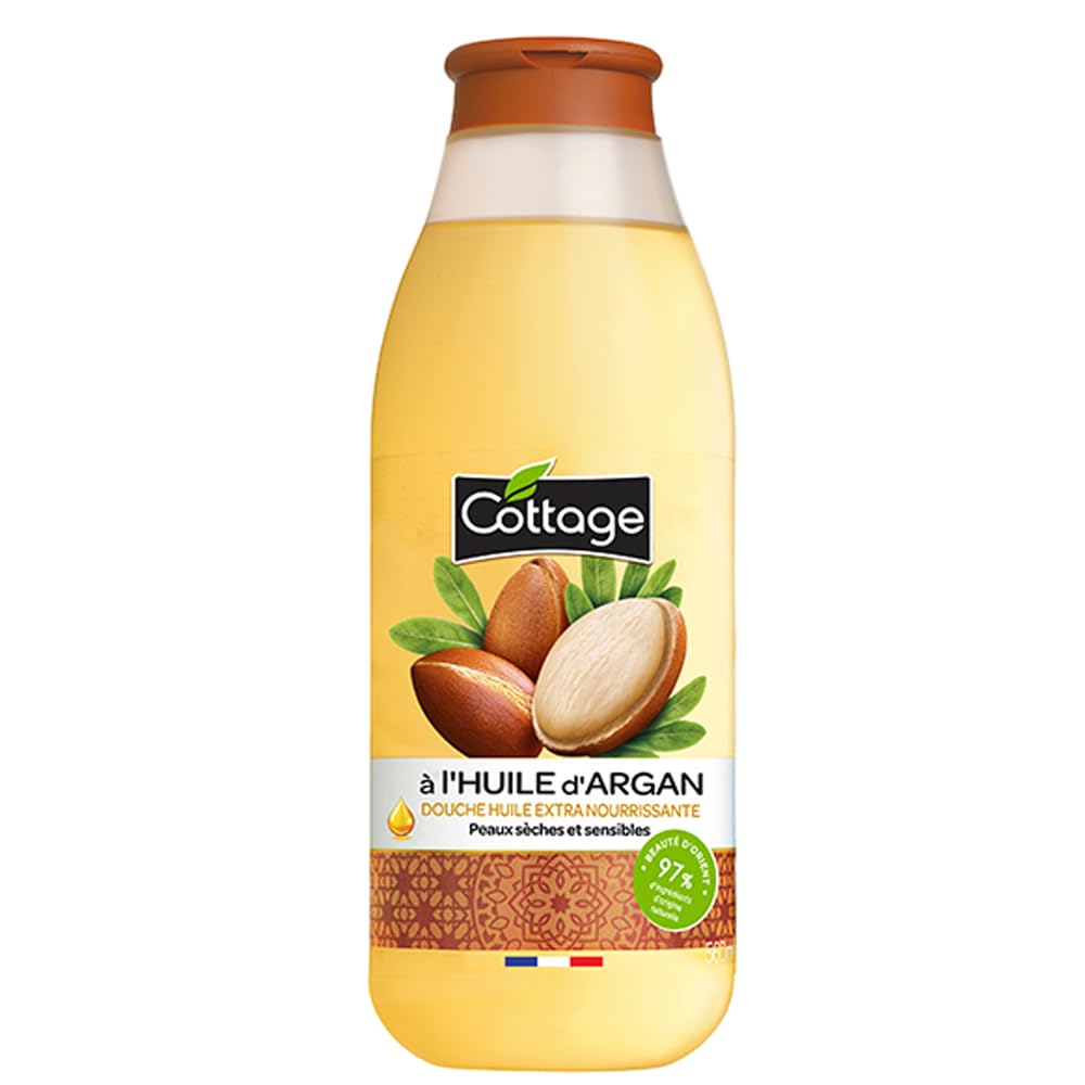 Cottage Shower Oil with Argan Oil ? 97% Natural Ingredients, Hydrating & Nourishing Body Wash for Dry & Sensitive Skin, pH Neutral, Dermatologically