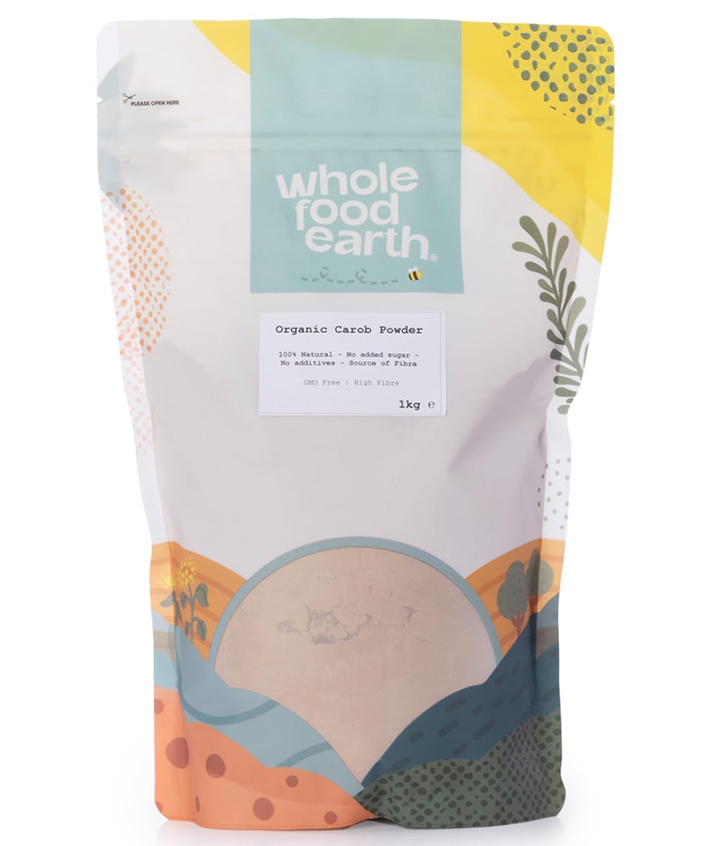 Wholefood Earth Organic Carob Powder 1kg Vegan | GMO Free | High Fibre | Certified Organic