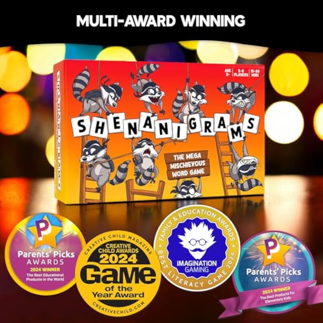 Shenanigrams – The Mega-Mischievous Word Game! A Super Fun & Fast Family Party Game for Kids, Teens & Adults - Great for Travel & Family Board Games Night
